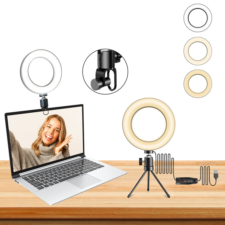slai Laptop Ring Light With Clip And Tripod, COMPUTER Monitor LED Light